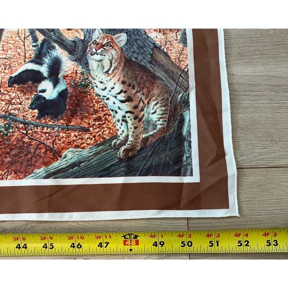 1975 National Wildlife Federation Forest Animals Table Runner Raccoon Skunk - Picture 4 of 5